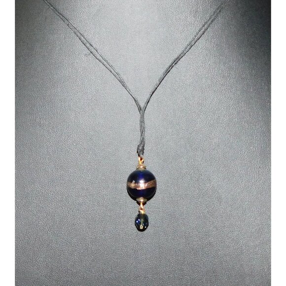 Simple Handmade Glass Bead Pendant Necklace - Picture 1 of 4